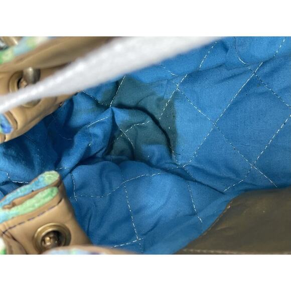 Vintage Juicy Couture Bag Satchel Handbag Y2K Terry Psychedelic Paisley Green - Picture 10 of 14